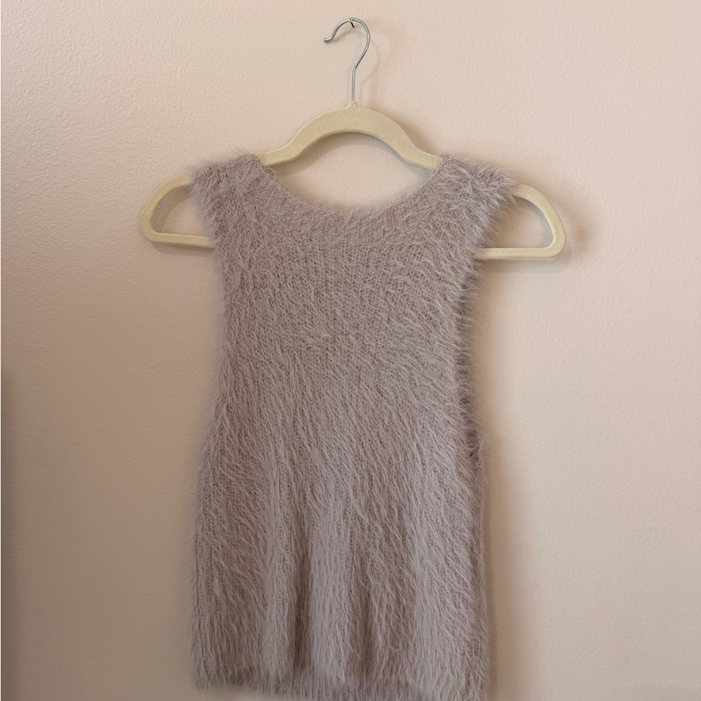 Zara Sleeveless Fuzzy Knit Dress in Dusty Mauve